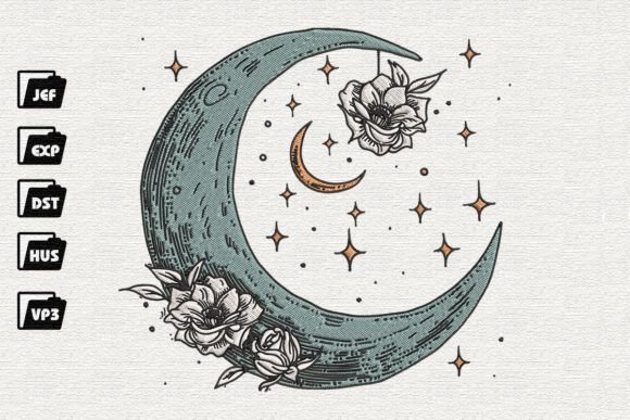 Crescent Moon with Flower Embroidery Review