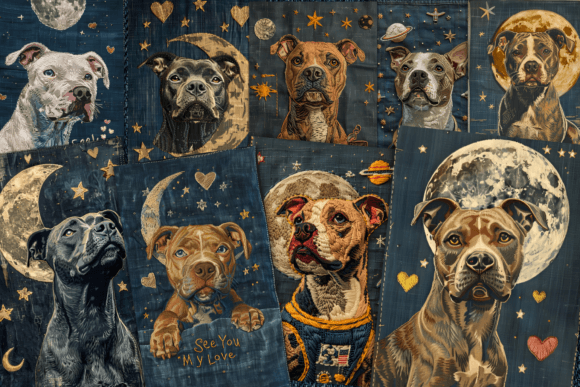 Embroidery Pitbull Dog Journal Pages Review