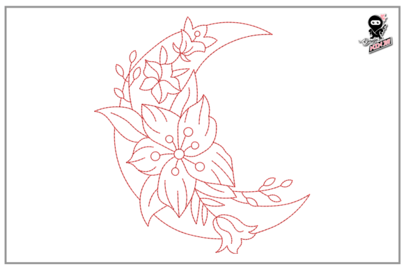 Floral Moon Redwork Embroidery Review