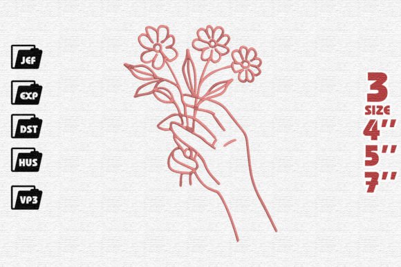 Hand Holding Flowers Embroidery Review