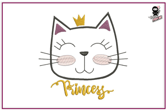 Princess Cat Embroidery for Personalized Gifts