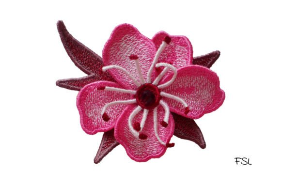 Sakura Flower Brooch FSL Embroidery Review