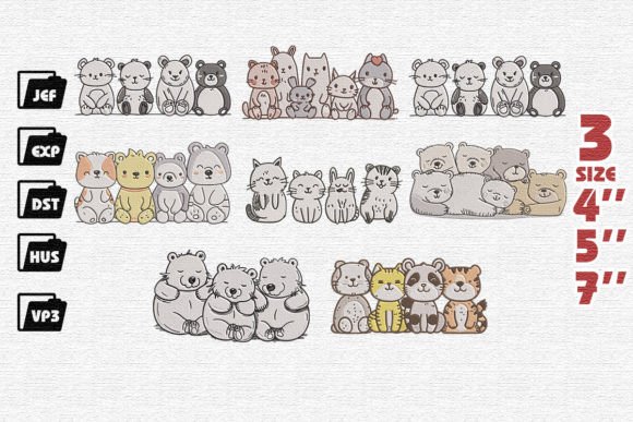 Set of 8 Cute Animals Family Embroidery Review